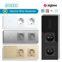 Bseed Zigbee Touch Light Switches Multi Control Wireless App With EU Standard Not Smart Wall Sockets Power Points  Switches Savers