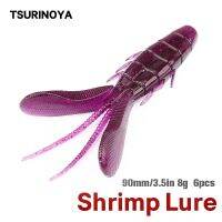 CFOREGT Tsurinoya Crayfish Perch Shrimch เหยื่อแบบนิ่มชุดว่ายน้ำซิโลโคน CF90 90มม. 8กรัมเหยื่อหนอนตกปลา Carolina Texas Ned Peralatan Pancing Lures &amp; Baits