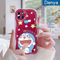 Dienya เคสสำหรับ Infinix Smart 6 HD Smart 6 Plus Smart 7เคสการ์ตูนโดราเอมอนน่ารักขอบเนื้อครีมนิ่มเคสมือถือกันกระแทกแบบใสสร้างสรรค์เคสโปร่งใสลายกล้องถ่ายรูปฝาครอบป้องกันสีอ่อนโยน