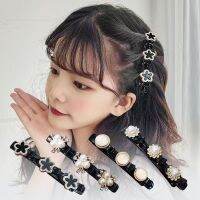 【cw】 Pearls Braid Hairpins Hair Decorate Bangs Hold Barrettes Headband Fashion Accessories Set