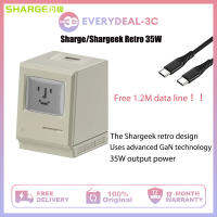 Sharge/shargeek Retro35w Wall Charger with Smart LED Display, GaN Ⅲ PPS PD 35W Foldable Fast Charger for iPhone, iPad, MacBook