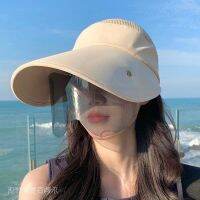COD QQM Sunscreen cap 防晒帽 风扇帽 遮阳帽女电动车骑行大帽簷防晒空顶帽遮脸百搭户外遮阳帽带镜 户外 5/18