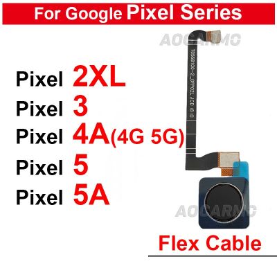 เซ็นเซอร์ลายนิ้วมือต้นฉบับปุ่มปรับสายบ้านสำหรับ Google Pixel 2 XL 2XL 3 4A 4G 5G อะไหล่ทดแทน5 5A