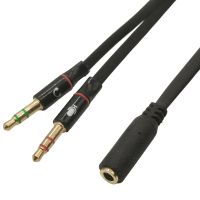 3.5mm Jack Microphone Headset Audio Splitter Cable Female to 2 Male Headphone Mic Aux Extension Cables For phone Computer Cabo