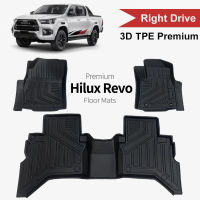 TOYOTA HILUX 2019-2023 3D พรมปูพื้น XPE+TPE รุ่น Premium  กันลื่นทนต่อการสึกหรอ ไร้กลิ่นไม่มีผลเสียต่อสุขภาพ 2019+