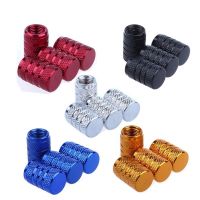 4PCS Car Tire Valve Stems Caps Knurling Style Tire Valve Cap Aluminum Alloy Tire Wheel Stem Air Valve Cap Dustproof Wheel Tire C