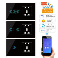 Avoize【 COD 】【จัดส่งฟรี】3Gang Wifi Touch Switch พร้อมรีโมทคอนโทรลอเนกประสงค์ทำงานร่วมกับ Google Home Amazon Alexa