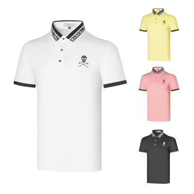 DESCENNTE Odyssey PEARLY GATES  FootJoy TaylorMade1 Mizuno Scotty Cameron1◊۞  Golf clothing mens short-sleeved t-shirt quick-drying sports leisure jersey golf perspiration top breathable polo shirt