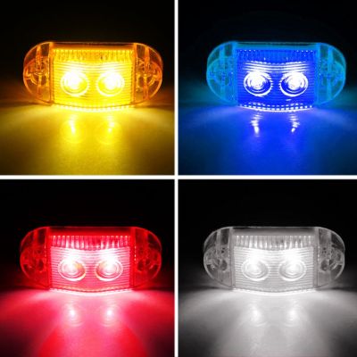 2 LED Car Truck Side Marker Lights External Square Lights Warning Tail Light Auto Trailer Truck Lorry Clearance Lamps 12 36V