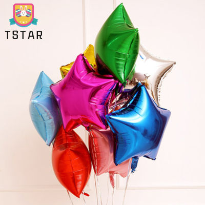 Tstar【จัดส่งอย่างรวดเร็ว】ฟิล์มอลูมิเนียม18นิ้วสีทึบบอลลูนดาวห้าแฉกบอลลูนดาวของตกแต่งงานปาร์ตี้ฉลองวันเกิด【cod】
