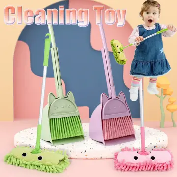 3pcs Children Broom Mop and Dustpan Combination Mini Broom Set Sweeping Toys  Clean Small Broom Cleaning Mop 