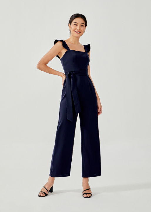 [Final Sale]:Cisphenia Flutter Strap Jumpsuit | Lazada