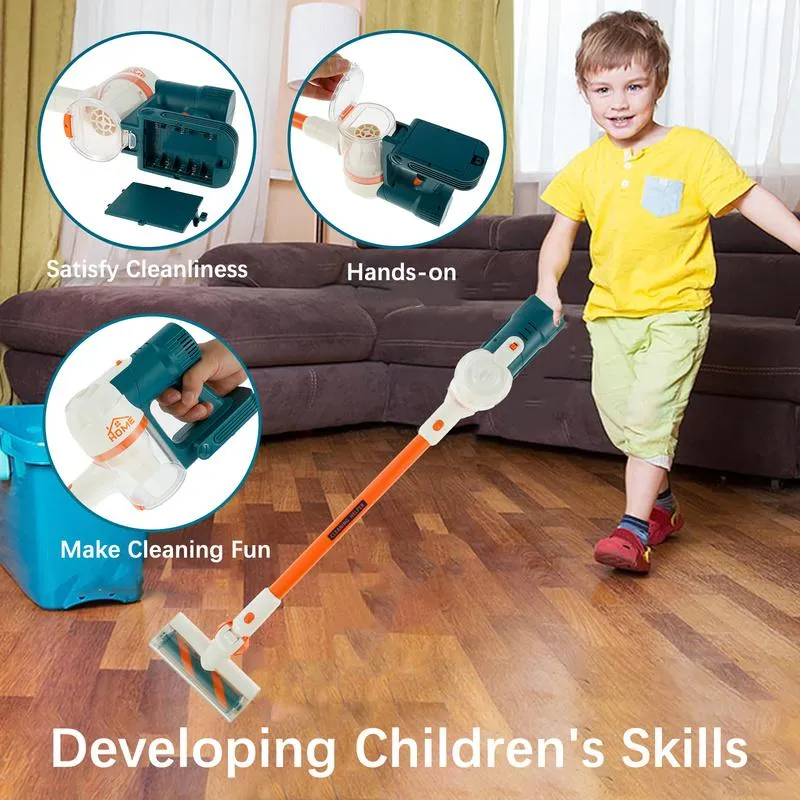 Kids Cleaning Set Realistic Toddler Broom Set for Housekeeping Educational  Baby Cleaning Toys with Broom Dustpan Vacuum Cleaning