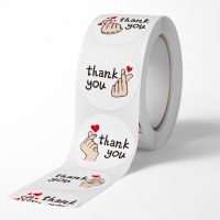 500pcs/roll Gift Sealing Thank You Stickers Design Scrapbooking Festival Birthday Party Decorations Labels Love Hand Materials Stickers Labels