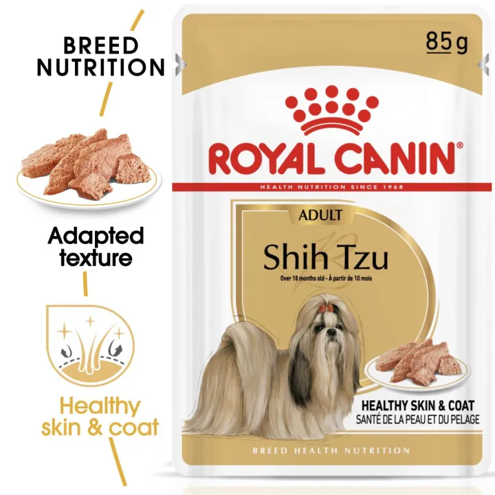 หมดอายุ-18-2-24-royal-canin-shih-tzu-pouch-85gx12-ซอง-อาหารเปียกสุนัขสายพันธุ์ชิสุห์