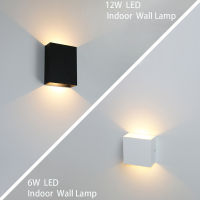 Modern Square 6W 12W LED Indoor Wall Lamp Aluminum Sconce Home Lighting Bedroom Living Room Aisle Decorate Wall Light AC85-265V