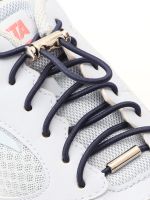 【LZ】๑☾  Round Elastic Metal Lock Shoelaces Sem Laços Nenhum Tie Shoe Laces Sneakers Boots Crianças Adulto Quick Flat Shoe Lace Rubber for Shoe