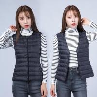 FTLZZ New Ultra Light Vests Down Jacket Coat Autumn Winter Women Sleeveless Slim Short Single Breasted Sleeveless Waistcoat