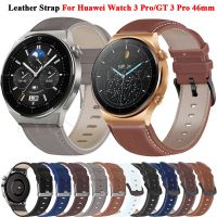 [มาแรง] สายสมาร์ทวอท์ช22มม. สายหนังแท้สำหรับ Huawei GT 2 GT2 Pro Watchband อะไหล่ GT3 Pro Honor Magic 1 2 46มม.