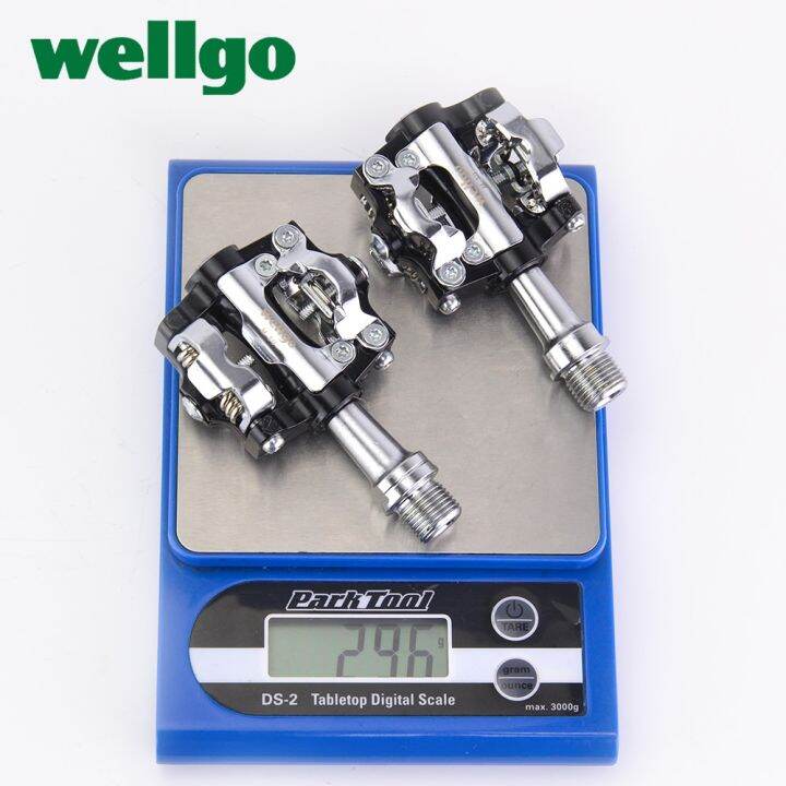 wellgo-อัลลอยอลูมิเนียมอัลตราไลท์-m19-mtb-ที่ปั่นจักรยานแบริ่งปิดผนึกคันเหยียบไร้คลิปอะไหล่รถจักรยานแป้นถีบจักรยาน-spd