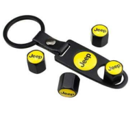 JEEP YELLOW TIRE  VAULE  LOGO AIR CAP wranglar  จุ๊บลม พวงกุญแจ จิ๊ป สีเหลือง