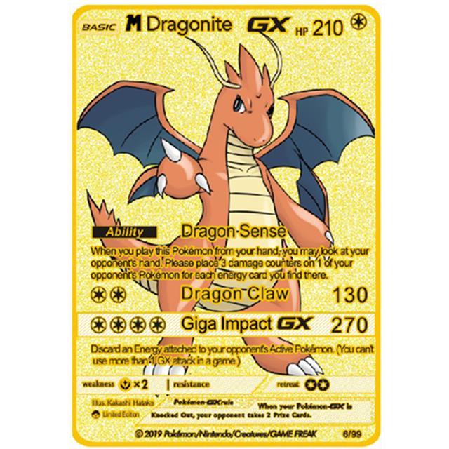 pokemon-cards-dude-rare-gold-metal-trading-fire-breathing-dragon-game-label-team-battle-carte-series-children-toy