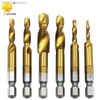 ﹉ Spiral Pointed Taps HSS M2 Tapping Thread Forming 1/4 Inch Hex Tap Drill Bits Metric Spiral Fluted Machine Screw Tap Kit M3-M10