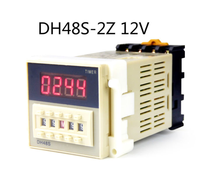 ดิจิตอลจอแสดงผลรีเลย์-dh48s-2z-สองชุด-delay-รายชื่อ-dh48s-2z-12v-พร้อมฐาน