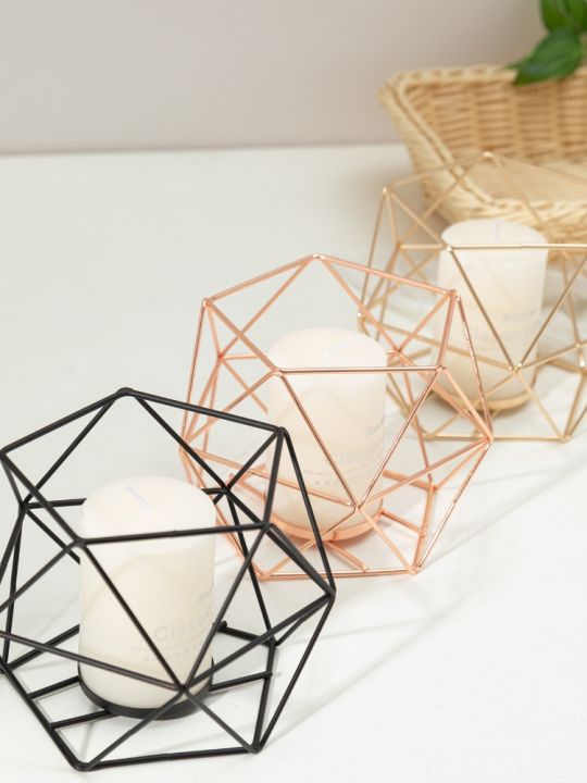 polygonal-geometry-iron-candlestick-handicraft-simple-aromatherapy-candle-base-metal-ornaments-candlestick-container