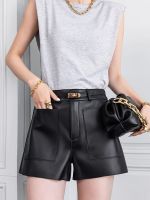 【hot】 Leather Shorts Waist 2022 New Fashion Korean