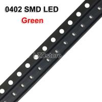 100ชิ้น0402ไดโอด LED แบบ SMD แสงไฟขาวจัดแดงเขียวเหลืองชิป LED ไดโอดเปล่งแสงไฟ SMD สีฟ้าสีส้ม