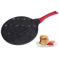 Pancake Maker - Non-Stick Pancake Pan Griddle Grill Pan Mini Crepe Maker 7-Mold Pancakes with Silicone Handle