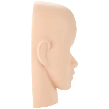 Mannequin Head Makeup Practice Cosmetology Mannequin Doll Face Head for Eyelashes Makeup Practice Display Hats Glasses with Holder White Makeup, Size