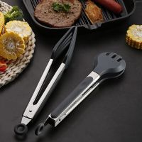 Silicone Anti-Scald Barbecue Clip Food Tongs Pastry Grill Meat Clamp Stainless Steel Non-Stick Utensils Kitchen Accessories