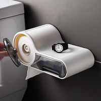 Multifunctional Toilet Paper Holder Rack Waterproof Wall-Mounted Toilet Tissue Box Roll Paper Storage Box Bathroom Accessories