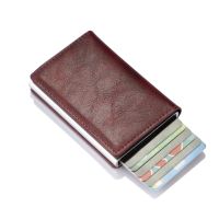 HOT★Anti-theft Wallets Men Money Bag Mini Purse Male Vintage Brown Leather Rfid Card Holder Wallet Small Smart Wallet Pocket Walet