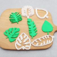 4pcs Leaf Biscuit Mold 3D Cookie Plunger Cutter Pastry Decorating DIY Food Fondant Baking Mould Tool Tropical Leaves Embossing Bread Cake  Cookie Acce