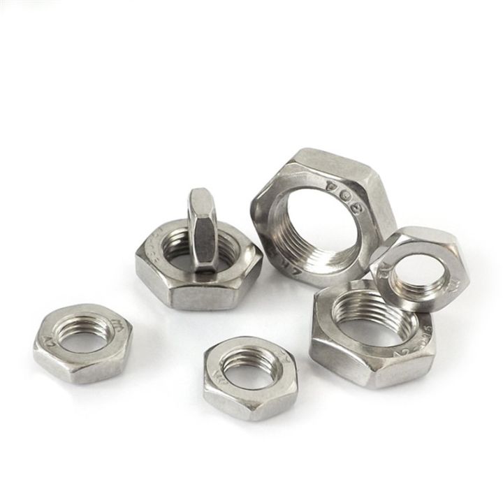 DIN439 Stainless Steel Hex Thin Nuts M2 M2.5 M3 M4 M5 M6 SS304 Nails  Screws Fasteners