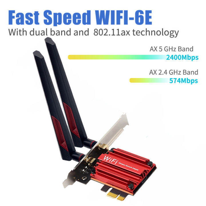 เสาอากาศ10db-wifi-6e-pcie-adapter-intel-ax210-bluetooth-5-3ไร้สาย5374mbps-2-in-1-tri-band-2-4g-5g-6ghz-wifi-6การ์ดสำหรับ-pc