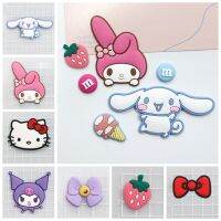 GFUTY 5pcs อุปกรณ์เครื่องประดับอัญมณี จี้ชาร์ม DIY Kuromi Cinnamoroll แพทช์ตุ๊กตา3D แพทช์พวงกุญแจ น่ารักน่ารักๆ พีวีซีพีวีซี อุปกรณ์เสริมรองเท้า