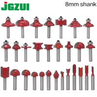 1pc 8mm Shank wood router bit ตรง end mill trimmer ทําความสะอาดล้างตัดมุมรอบโคฟกล่องบิตเครื่องมือ Milling Cutte