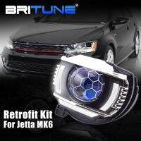 LED DRL โปรเจคเตอร์เลนส์ชุดสำหรับ VW Jetta 12-17ไฟหน้าอัพเกรด Hella 3r รังผึ้ง G5 Q5 Bi-Xenon Switchback เลี้ยว