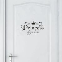 French Princess Crown Door Stickers Bathroom Waterproof PVC Home Decoration Wall Decals Bedroom Vinyl Art Mural Налепка на сцяну Wall Stickers  Decals