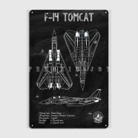 สติ๊กเกอร์ตกแต่งผนังโปสเตอร์เมทัลมีคราบ F14 Tomcat สโมสรโรงรถตลกโล่ดีบุกโปสเตอร์ Shots