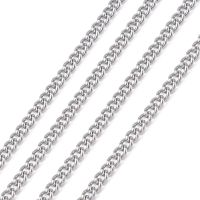 1Roll 304 Stainless Steel Curb Chains with Spool Unwelded Stainless Steel Color 5x3.5x1mm about 32.8 Feet(10m)/roll