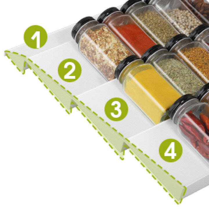 Plastic Spice Rack Drawer Expandable for Kitchen Organiser Herbs and