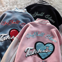 new American retro letter embroidery jackets coats womens street casual all-match baseball uniform couple loose jacket top