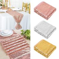 [HOT ZEXKLIOALQAQ 529] 180X30Cm เลื่อม Tafellopers Rose Gold Glitter Tafel Dekken Voor Bruiloft Verjaardag Party Tafeldecoraties Kerstmis Thuis Decor