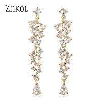 【hot】 ZAKOL Exquisite Dangle Earrings for Drop Earring Bridal Wedding Jewelry EP5278