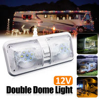 RV LED 12V ติดตั้งเพดานแคมป์รถพ่วงทางทะเลคู่โดมแสง48 LEDs